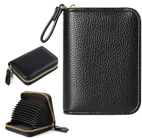 EcoVision Credit Card Holder RFID Card Case Wallet, Small Accordion Zipper Card Case Holder, Card Organizer Case for Women Men