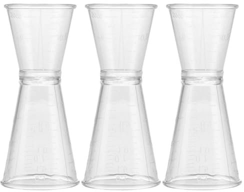 DEARMAMY 3 Pz Trasparente Jigger Per Barman 10 Cm Doppio Cocktail Giapponese Jigger Cocktail Bicchierini Dosatori Bevanda Spirito Misurino Per Bar Party Utensile Da Cucina