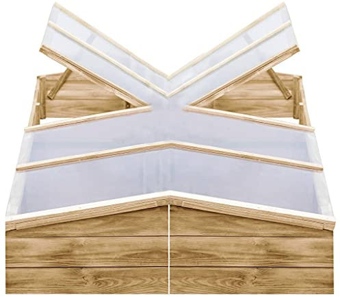 Gewächshäuser 2 STK. Imprägniertes Kiefernholz 200x50x35 cm, CIADAZ Frühbeet, Gewächshaus Klein, Tomatenhaus, Growbox, Treibhaus, Greenhouse