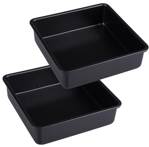 imposyu Set di 2 Teglia Forno Quadrata Teglie Forno Antiaderenti Stampo per Forno 15x15 Rostiera Antiaderente Teglia per Friggitrice ad Aria per Torte Lasagne Brownie