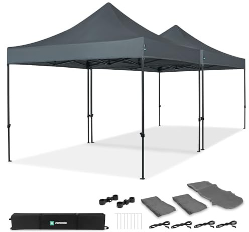 VONROC Tente de réception Premium Easy-Up – 6x3 m Ensemble INCL. 2X Tente de fête et 1x kit de Connexion - Gris Products Inventory Catalog Magento Admin.HTML