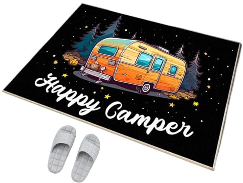 Snyvpra Accessori per camper – Divertente zerbino da campeggio 40 x 60 cm – Regalo per camper – Zerbino per interni ed esterni – Zerbino sottile 5 mm – antiscivolo per roulotte e porta di casa