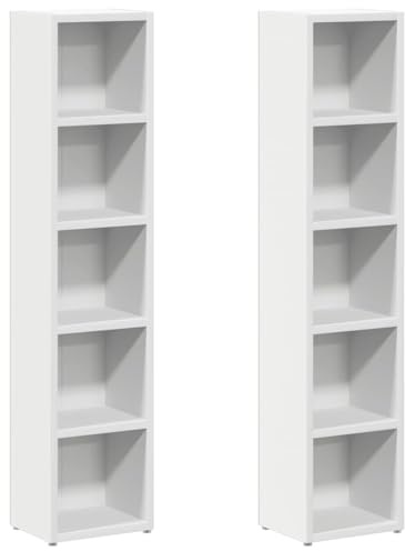 Genérico Estantería para CDs 2 uds Madera contrachapada 21x16x93,5 cm,Mobiliario,Armarios y Almacenamiento,Almacenamiento para CD y DVD,802696
