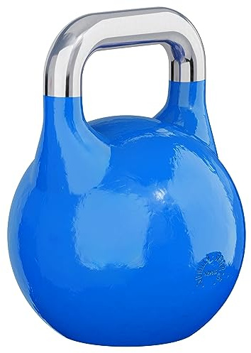 GORILLA SPORTS® Kettlebell Competition - Gewicht 8 kg bis 40 kg, Bodenschonende, aus Massivstahlguss, in 9 Farben - Wettkampf Kugelhantel, Schwunghantel, Kugelgewichte, für Fitness, Krafttraining, Gym