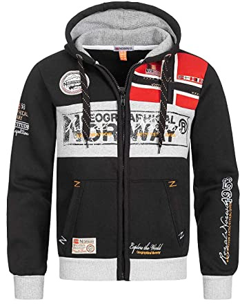 Geographical Norway Pull à Capuche pour Homme Flyer, Noir, 3XL