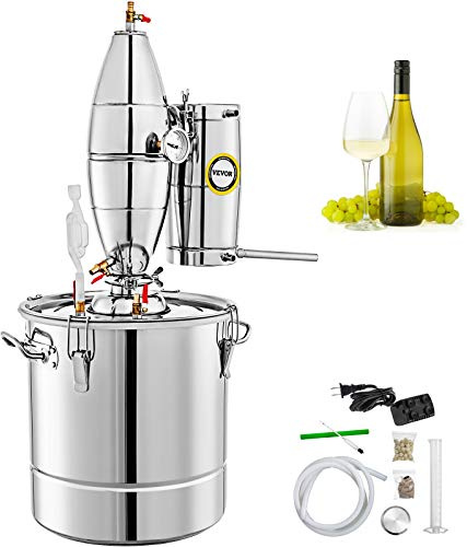 VEVOR Alcohol Still 18.5Gal/70L Alcohol Distiller with Ceramic Balls for Purer Wine Distillery Kit for Alcohol with Brewing Kit for DIY Whisky Wine Brandy