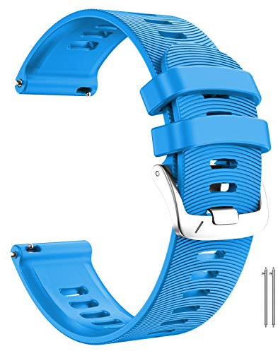 ANBEST 20mm Pulsera Compatible con Garmin Forerunner 245/Vivoactive 3/Forerunner 645 Correa, Silicona de Repuesto Correa para Garmin Venu/Venu SQ/Venu 2 Plus/Vivomove HR Smart Watch, Azul
