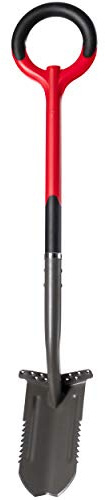 Root Slayer 23711 42-Inch Carbon Steel Trenching Spade for Digging Soil and Drainage Work, Garden Shovel, Red