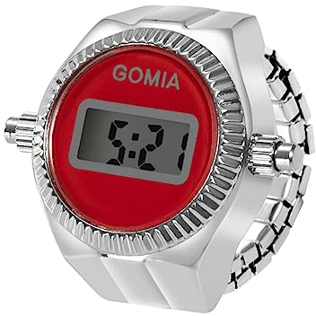 JewelryWe Orologio al Quarzo da Dito, Orologio Digitale da Uomo Donna,Orologio Semplice ad Anello con Calendario Cronometro,Orologio Piccolo con Cinturino Elastico,Colore da Scelta