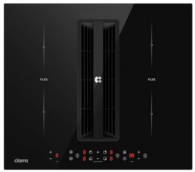 Ciarra One Induction Hob with Extractor Hood-59cm-7000W-9 Power Levels-480m³/h-Exhaust or Recirculation-4 Speeds-Booster-Multiple Filtration-Touch Control-Timer-Child Lock-CBBEH594BBF