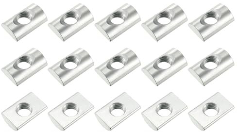 METALLIXITY Dadi Scanalatura T Scorrevoli (Filettatura M8) 15pz, Dadi Scanalatura T in Acciaio Carbonio Fissaggio Testa Martello per Profilo Estrusione Alluminio Serie 4040