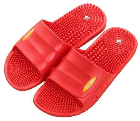 YCZHD Massage Slippers for Men and Women,Magnetic Therapy Massage Shoes,Foot Reflex Zones Acupressure Massage,Reflexology Foot Massage Sandals (Size:EU 37,Color:Bright red)