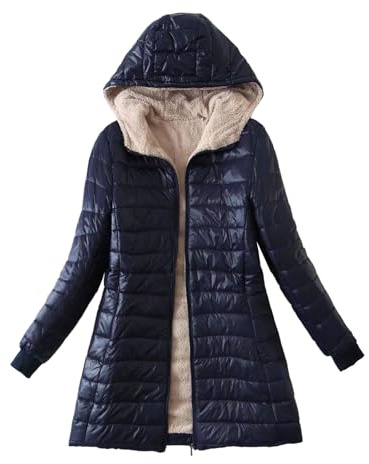 Chaqueta De Plumas Larga para Mujer Chaqueta De Plumas De Talla Grande Chaqueta De Algodón Chaqueta De Plumas Ligera con Chaqueta De Invierno con Chaqueta Larga Punto Mujer Invierno Anorak Mujer