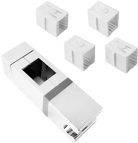 Verstellbare Duschhalterung, Quadrat Duschkopfhalterung ohne Bohren, 360-Grad-Drehung Duschbrause Halterung, für Rechteckige Schienenbrausestange (18 × 30, 22 × 22, 25 × 25, 30 × 15mm) (1)