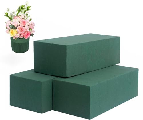 Nokwocy 3 pezzi di schiuma di fiori, verde umido e secco per composizioni floreali fresche e artificiali, ideale per matrimoni, decorazioni per feste e decorazioni floreali (23 x 10 x 7 cm)