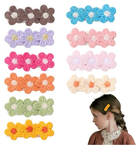 WUSJCOF 10 Stück Baby Mädchen Haarschleifen Haarspangen No Slip Mini Haarzubehör für Neugeborene Kleinkind Feines Haar Mädchen