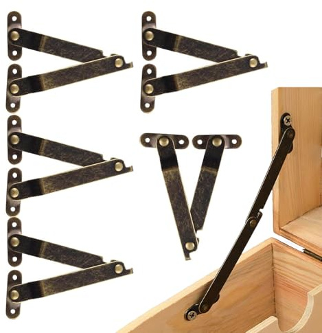 Système De Maintien De Couvercle,6 Pièces De Charnières À Fermeture Douce Pour Coffre À Jouets | Système Renforcé Ajustable avec de Levage et Fermeture pour Ouverture de Meuble Banc Coffr