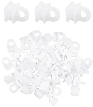 HDGSAFD 50 Piezas De Rodillos De Riel Cuadrado para Cortinas, Rodillos De Gancho Universales, Suministros De Rodillos De Riel para Cortinas, Adecuados para Cortinas Y Cortinas De Automóviles.