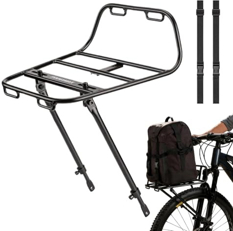 Front Bicycle Carrier | Floor Mount for Aluminium Roof Rack – Bicycle Carrier with Straps | Garage, Wall, Cycling, Indoor, Parking, Beach, Bike, Mobility