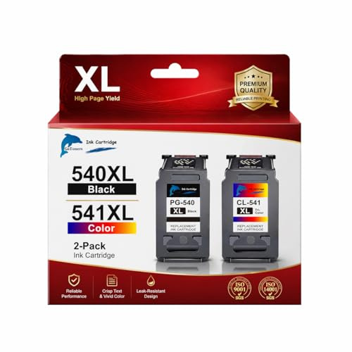 GoToners XL Compatible Cartouche pour Canon 540 541 Encre 540 et 541 pour PIXMA MG3600 TS5150 MG3650s TS5151 TS5100 MG3650 MX475 MG425 (1 Noir, 1 Couleur)