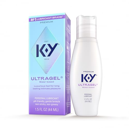 K-Y Ultragel Lube, Personal Lubricant for Men, Women & Couples, Water-Based Formula, Safe for Anal Sex, Safe to Use with Latex Condoms, Body-Friendly Formula, 1.5 FL OZ