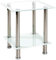 HAKU Möbel Beistelltisch Edelstahl, weiß, Edelstahl, Sicherheitsglas - Maße: B 40 cm x H 46 cm x T 40 cm, Style: Modern