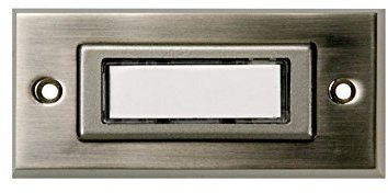 HUBER Pulsador de timbre de superficie de metal - con placa de identificación - timbre de superficie I pulsador de latón cromado - timbre puerta frontal