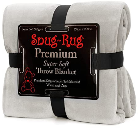 Snug Rug Premium Super Soft Fleece Throw Blanket Thick Warm Extra Large XL 150 x 200cm (Pebble Grey)