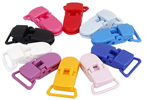 Sharplace 10er Set Schnullerclips Set Kunststoff Schnullerketten Basteln Schnuller Clips Bunt T-Clip Baby Clip