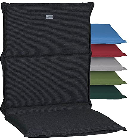 acamp Niedriglehner Auflagen Paddy Model A | Made in EU nach Öko-Tex Standard | Lichtechte Gartenstuhlauflagen Niederlehner ohne Ausbleichen | Atmungsaktive Stuhlauflage Niedriglehner in Anthrazit