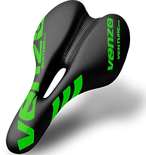Venzo Comfortable Bike Bicycle Saddle Seat - for MTB, Road, Exercise, Trekking, Folding, Hybrid & Cruiser Bikes - XC Saddle Seat - Green