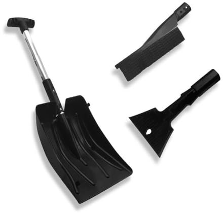 TERRE JARDIN - Pelle a Neige - Pelle à Neige Pliable, Multifonctions, avec Brosse et Grattoir - Pelle Déneigement Légère, Aluminium et Plastique - Pratique pour Voiture