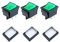 JINXIAN 3Pcs ON-Off Rocker Switch DPS 4 Pin Green Light AC 250V 16A 125V 20A with Waterproof Cover，for Electrical Products…
