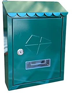 Kippen 10005BG Boîte aux lettres modèle IRON de couleur verte. Dimensions : 300 x 210 x 70 mm.