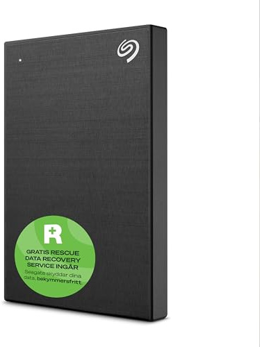 Seagate One Touch, 1 TB, bärbar extern hårddisk, lösenordsaktiverad hårdvarukryptering, PC, bärbar dator och Mac, USB 3.0, Svart, inkl. 2 års Rescue Services (STKY1000400)