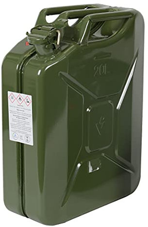 Jerrican 20L - Jerrican Métal - Verrouillage à Goupille - Traitement Intérieur Antirouille - Norme UN Transport de Matières Dangereuses