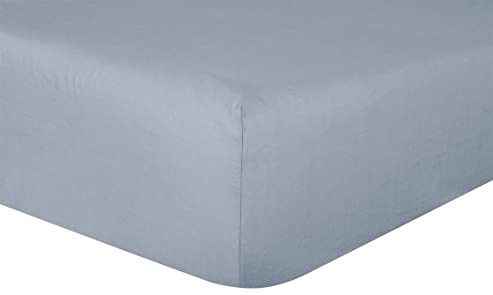 Sleepdown 100% Pure Cotton Deep Fitted Sheet Warm Cosy Breathable Super Soft Bedsheet Bed Linen 32cm Extra Deep Pockets - Grey - Super King,5056557501083