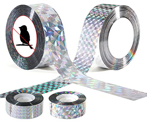 2 Rollen Reflektierendes Vogelabwehr Band, 100m Doppelseitig Hologrammband zum Abschrecken von Vögeln Vogelabweisendes Reflexionsband für Tauben Spechte Möwen Krähen Schwalben