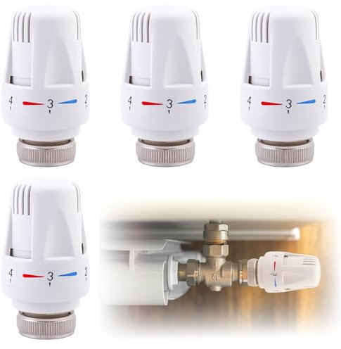 4 stück Thermostatkopf, Heizkörperventil M30 x 1.5 Kühlerventil, Kühlerthermostatventil Heizkörperthermostat für Büro Zuhause
