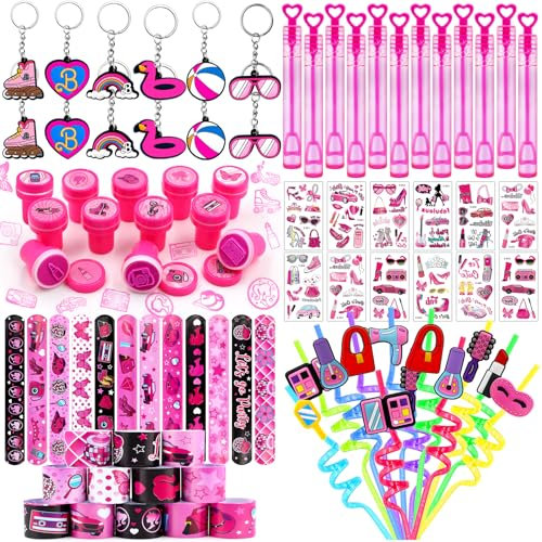 Moltby Set Compleanno Pink Regalo di Compleanno per Bambini-Bomboniere per Feste Timbri Bambini, Braccialetti Slap Gelato