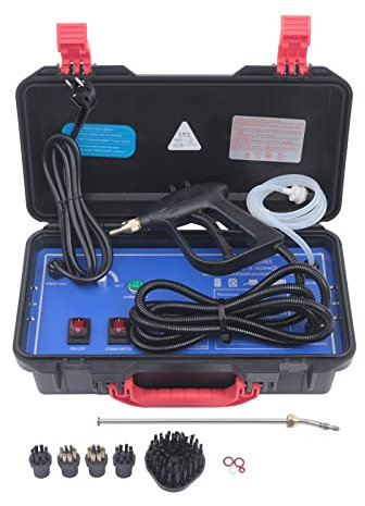 Limpiador de vapor de alta temperatura, 3000 W, portátil, cantidad de vapor ajustable, 2 – 3,5 bar, limpiador de vapor manual, 9 kg, presión de agua fría, portátil, alta temperatura con dos modos de