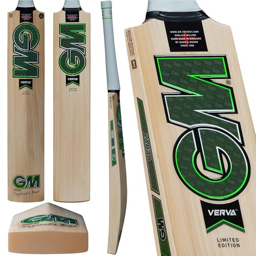 GM Verva 404 Cricket Bat 2025 - Prime English Willow, L540 Blade, Low Swell Power Profile, Fuze Grip, Full Size Short Handle, Made in England by Gunn & Moore
