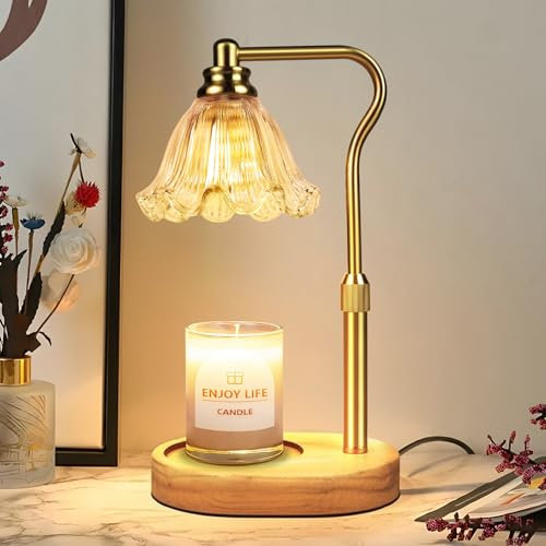Candle Warmer Lamp, Height Adjustable Electric Candle Heater with Timer Dimmer 2 Bulbs, Ideal for Scented Wax Candles, Christmas, Valentine’s, Housewarming, Mom Gifts