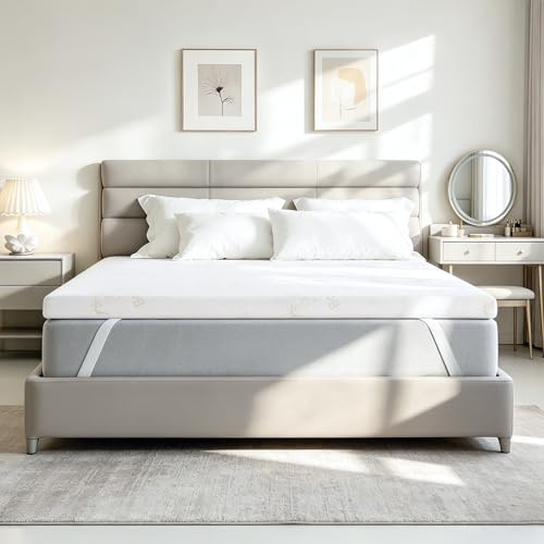 NOFFA Surmatelas 90x190x5cm, Mousse à Mémoire de Forme, Housse Amovible Lavable avec Fermeture Éclair