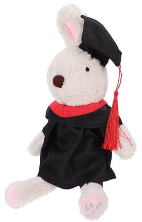 Milisten De Graduación Forma De Conejo con Sombrero y Diploma Muñeco De Peluche para Decoración De De Graduación para y