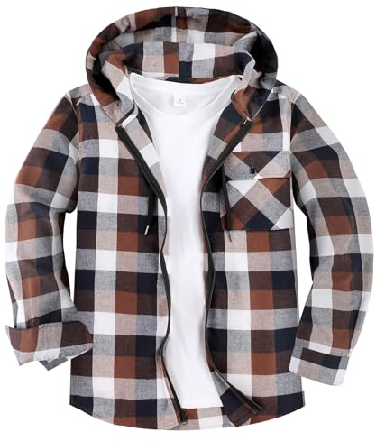 SwissWell Chemises Flanelle pour Hommes à Capuche Chemises à Carreaux Chemise Manches Longues avec Fermeture éclair Chemise de Bûcheron pour Le Travail Randonnée Camping