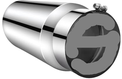 YSQOFDNFD Garganta Cola Coche Tubo Escape Recto Universal Coche con Entrada 5 Pulgadas Salida 6 Pulgadas 15 Pulgadas Largo anticorrosivo Coche Tubo Escape