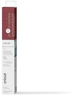 Cricut HTV Heat Transfer Vinyl, Glitter Red, 30.5cm x 48.2cm, Iron-on Heat Transfer Vinyl Roll (HTV), for All Cutting Machines