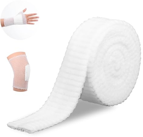 1 rotolo di medicazione per tubi elastici, gamba 3,8 cm x 2 m, traspirante, fasciatura in rete per gambe e braccia