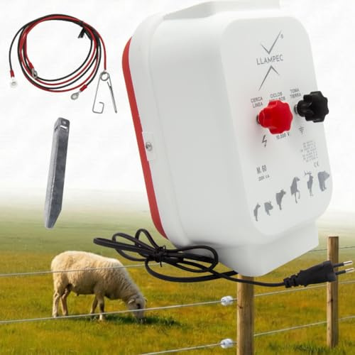 Llampec Pastor Eléctrico 60 “PETS” con conexión a red 230v – Cerca eléctrica Especial para Perros y Gatos - 1,5 J - 9.000 V - 8 km de Alcance – Uso Doméstico y Jardines – Fabricado en España